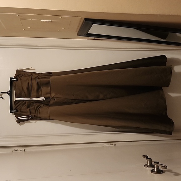 OLIVE GREEN SZ 16 FORMAL GOWN, STRAPLESS - Picture 4 of 8